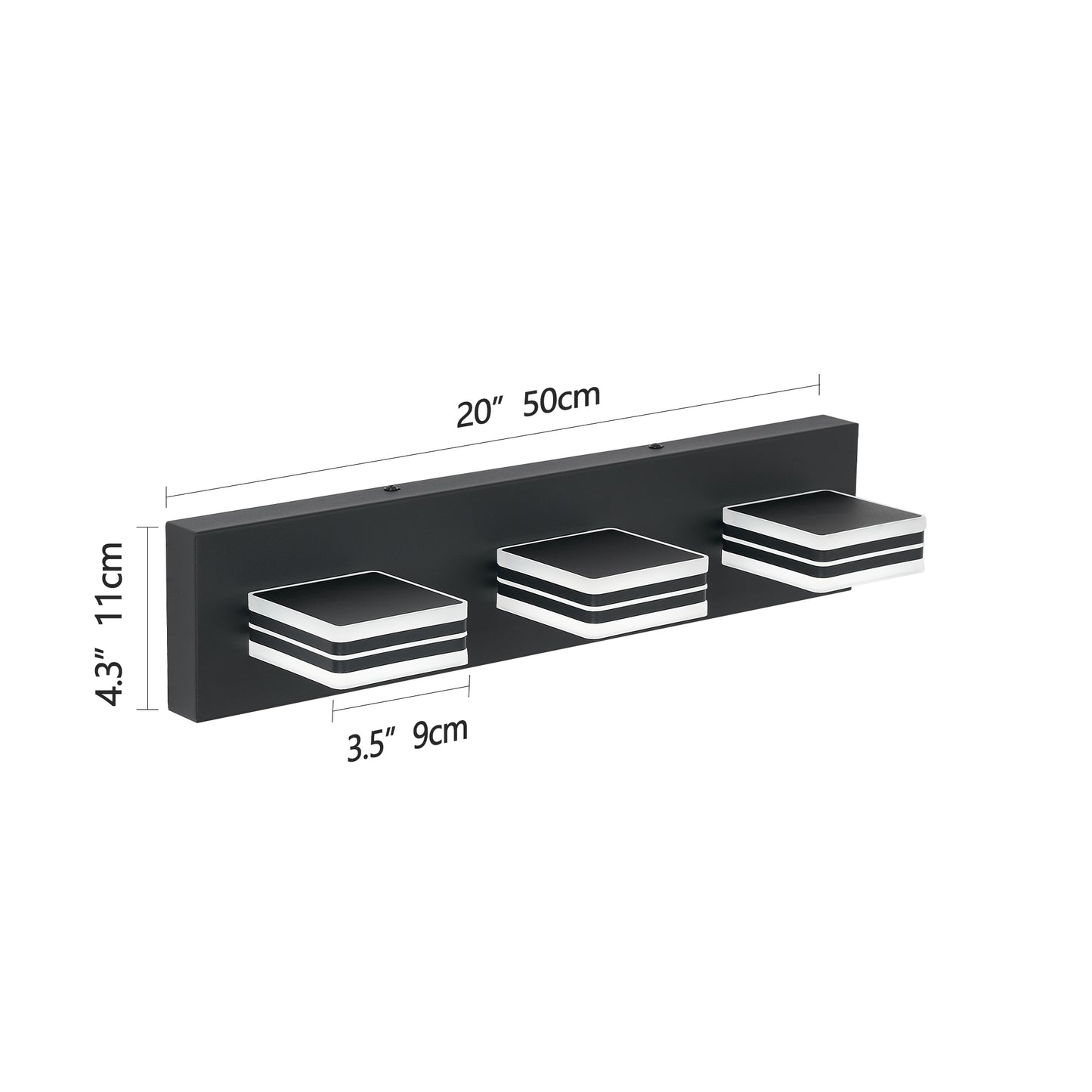 Matte Black Vanity Light Fixtures 3 Lights Up And Down LED Modern Bathroom Vanity Lights Over Mirror Acrylic Black Bath Wall Lighting No Bulbs