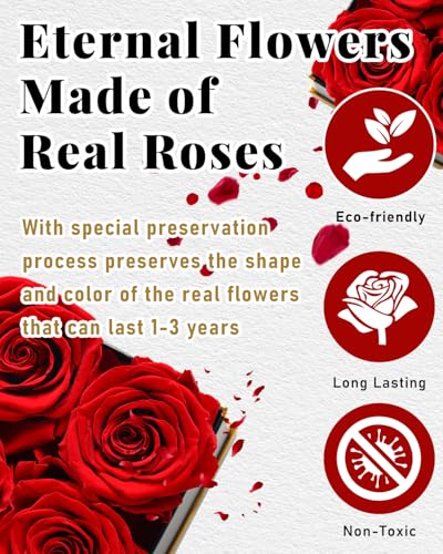 Changshunqi Forever Flowers, Preserved Roses in a Box, Eternal Rose Flowers for Delivery, Forever Preserved Roses Gifts fo...