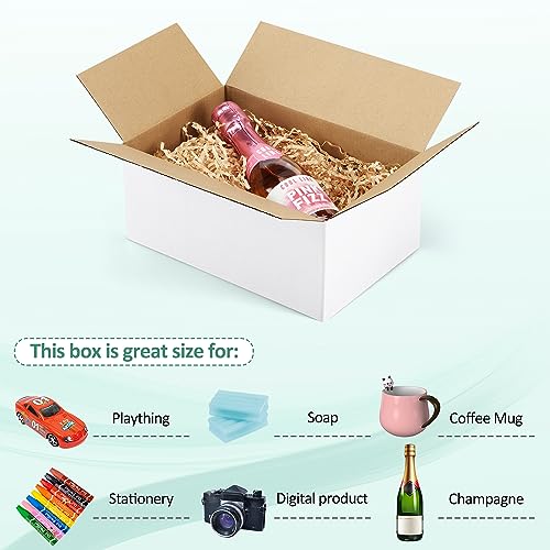 Eupako 9x6x4-Small-Shipping-Boxes-30-Pack-White-Corrugated-Box-Mailers, Cardboard Boxes for Packaging Small Business, Mailing