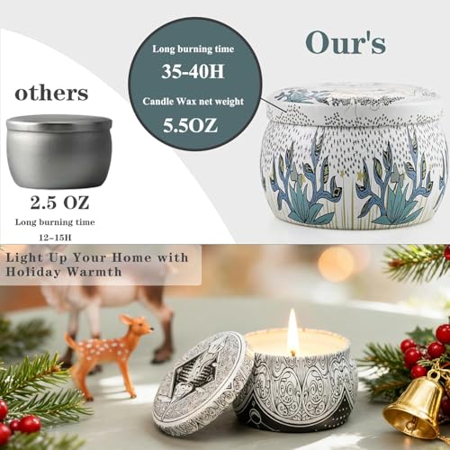 Candle Set for Women Gift, Scented Candles, 6 Pack Large Natural Soy Wax Candles in Tins, Stress Relief Gifts for Women, A...