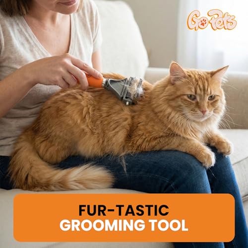 GoPets 2-in-1 Dematting Comb for Dogs, Pet Grooming Rake, Double-Sided Dog Brush for Shedding, Deshedding Brush for Cats, ...