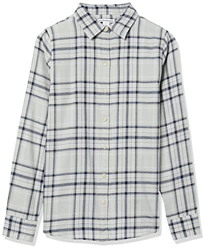 Amazon Essentials Women's Regular-Fit Long-Sleeve Lightweight Plaid Flannel Shirt