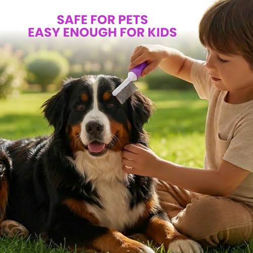 Poodle Pet Detangling Pet Comb with Long & Short Stainless Steel Teeth for Removing Matted Fur, Knots & Tangles – Detangle...