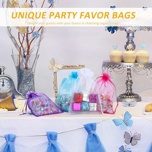 Angooni 100PCS 4x6 Inch Organza Gift Bags for Jewelry Party Wedding Favor, Premium Sheer Gift Drawstring Pouch Candy Bags(...