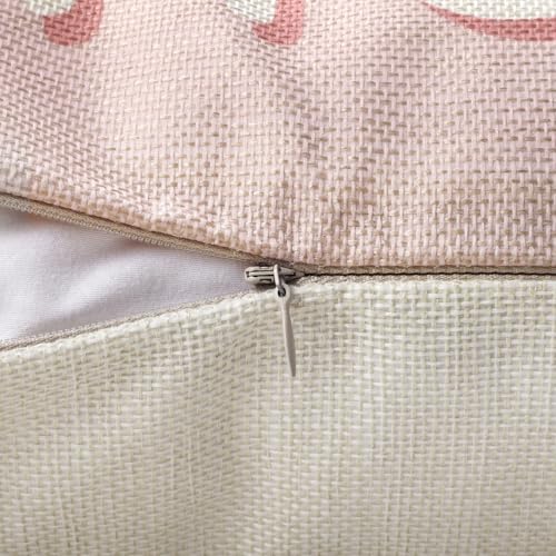 Bonhause Spring Floral Throw Pillow Covers 18x18 Inch Outdoor Pink Garden Wildflowers Plants Farmhouse Decorative Polyeste...
