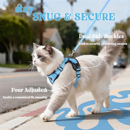 rabbitgoo Cat Harness and Leash for Walking, Escape Proof Soft Adjustable Vest Harnesses for Cats, Easy Control Breathable...