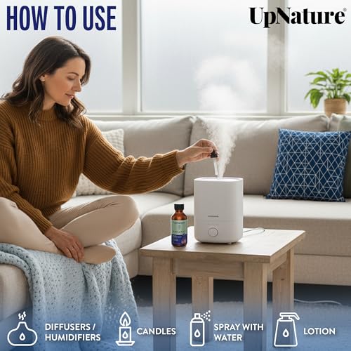 UpNature Breathe Essential Oils Blend (Large 2oz) Breath Relief Eucalyptus and Menthol Blend - Essential Oils for Diffuser...