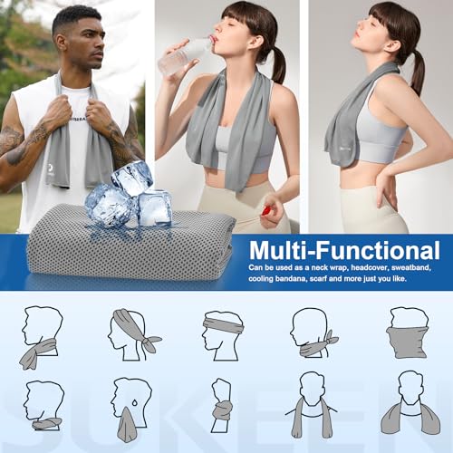 Sukeen Cooling Towels 8 Pack (40"x 12"), Cooling Towels for Neck and Face, Microfiber Breathable Towel for Hot Weather, Sw...