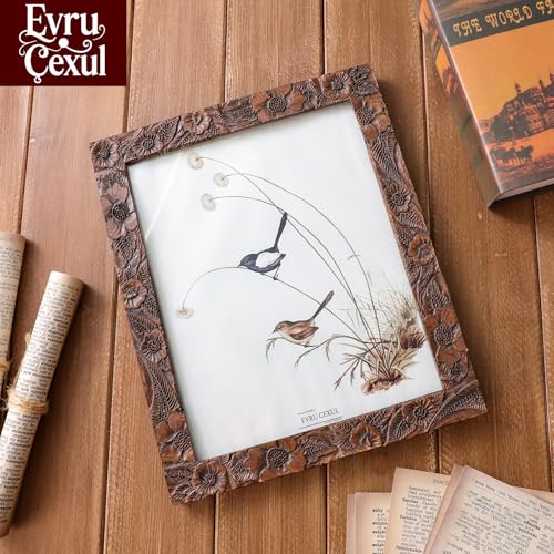 EvruCexul 8x10 Vintage Picture Frame - Antique 8x10 Picture Frame brown, Fancy 8 X10 Frames For Wall Hanging,Victorian Pho...