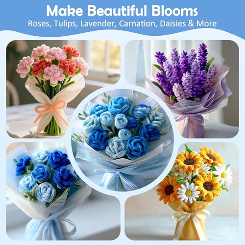 EARLY MINDS 500 Pcs Pipe Cleaners Craft Kit for Flower Making, Complete DIY Bouquet Set with with Tutoria, Chenille Stems,...
