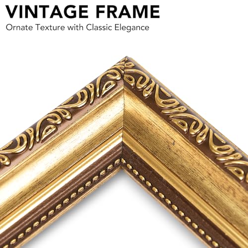 JCJMY 8.5x11 Vintage Picture Frame with 6x8 Mat, Elegant Retro 8.5 by 11 Photo Frame with Shatter-Resistant Plexiglass for...