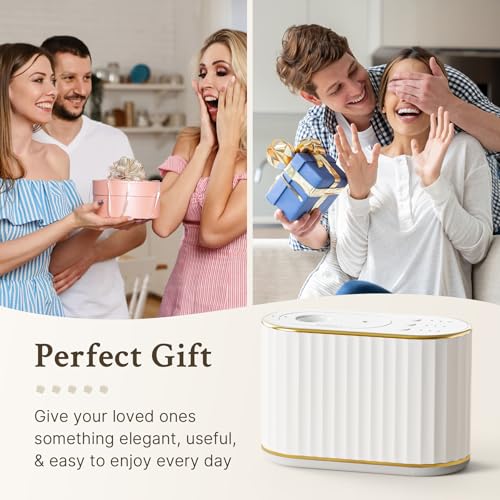 Essenca Waterless Diffuser for Home Essential Oil Diffuser, Wireless Aromatherapy Diffuser with 4 Mist Levels, 3 Time Sett...
