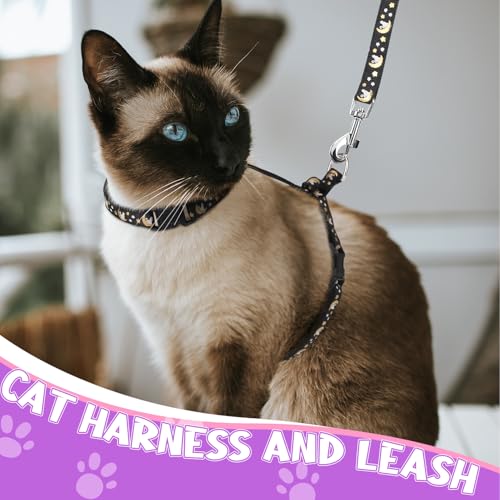 Guiqulai 2 Pack Cat Harness and Leash with Collar Set, Escape Proof Cat Harness Adjustable Kitten Harness Glow in The Dark...