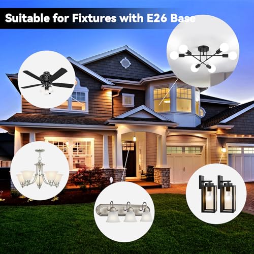 TJOY 24 Pack A19 LED Light Bulbs Soft Warm White 2700K, 60 Watt Equivalent, Efficient 9W, E26 Standard Base, Non Dimmable ...