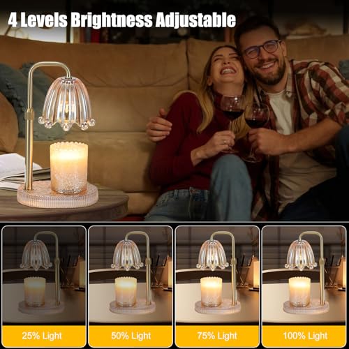 Maromamix Candle Warmer Lamp with Timer - Electric Wax Melt Warmer with Adjustable Height and Dimmer for Scented Candle Wa...