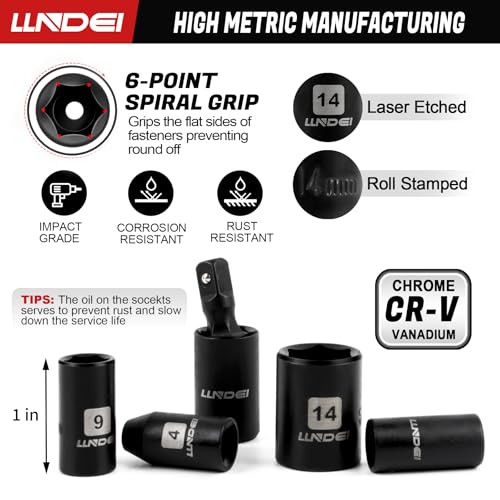 LLNDEI 48 Piece 1/4 Inch Mini Socket Ratchet Wrench Set, Metric Shallow Socket (4-14mm) 6-Point,with 72 Teeth Mini Ratchet...