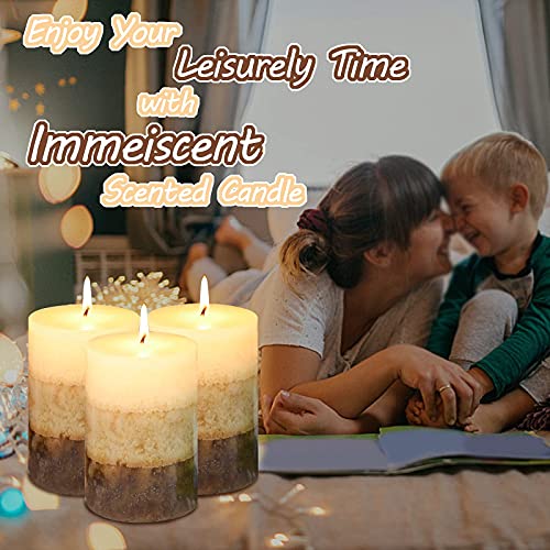 Pillar Candles Vanilla Cupcake Scented Immeiscent Aromatherapy Candle 50+ Hours Clean Burning Long Lasting Mottled Layered...