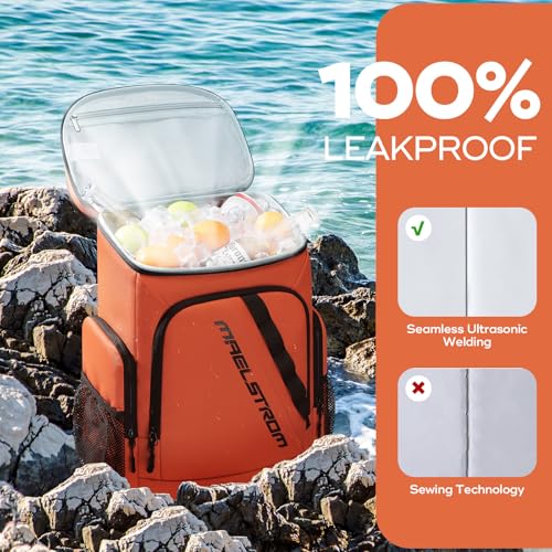 Maelstrom Backpack Cooler,36 Can Cooler Backpack,Soft Cooler Bag Insulated Leakproof,Lightweight Ice Chest Backpack,Travel...