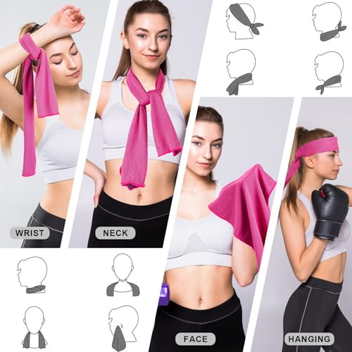 CADONO 4 Pack Cooling Towel (40"x12"), Soft Breathable Chilly Towel, Ice Towel, Microfiber Towel for Yoga, Sport, Running,...