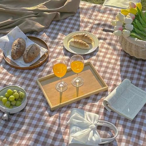 LRUUIDDE Oversize Picnic Beach Blanket, 80''x60'' Outdoor Waterproof Foldable Sandproof Blankets Plaid Picnic Mat for Beac...