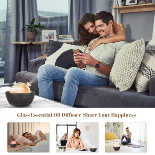Glass Essential Oil Diffusers ，280ml Aromatherapy Diffuser for Essential Oils Large Room， BPA-Free Cool Mist Humidifier wi...