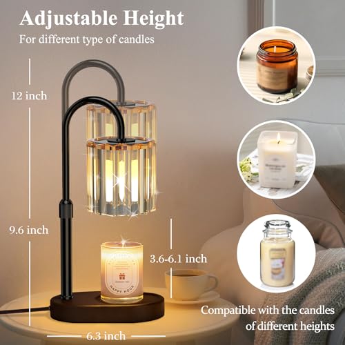 Lukasa Candle Warmer Lamp with Timer and Dimmer, Adjustable Height Candle Warmer for Candle, Birthday Gifts for Women Men,...