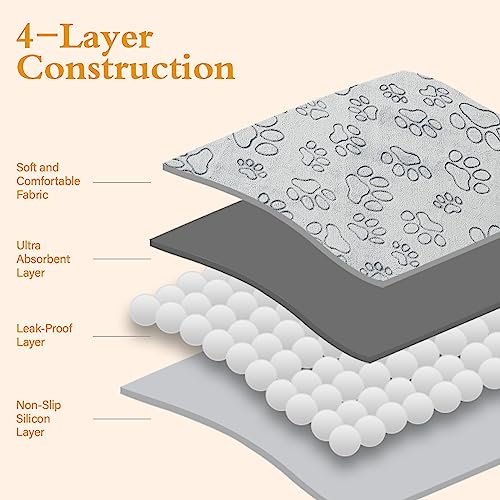 Qeils Reusable Puppy Pads, 2 Pack Washable Pee Pads for Dogs, Waterproof Non Slip Wee Wee pad, Absorbent and Leakproof Tra...