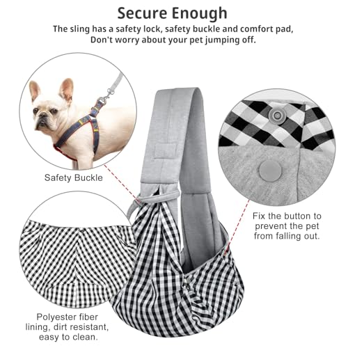 CUBY Dog and Cat Sling Carrier - Hands Free Reversible Pet Papoose Bag - Soft Pouch and Tote Design - Suitable for Puppy, ...
