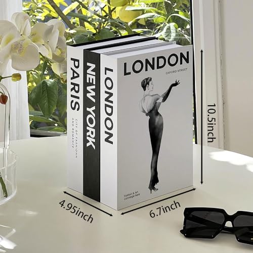 Fabiacci Decorative Books for Home Decor,Set of 3 Stylish Fake Books of Room Books Decor Aesthetic,for Coffee Table Decor,...