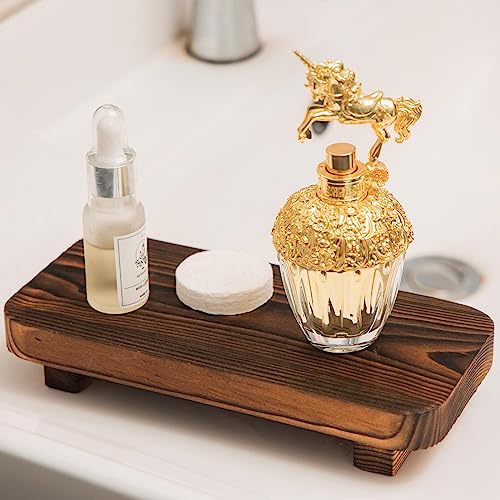 FLYIEE Wood Risers for Decor Display, Bathroom Counter Sink Decor, Dish Soap Tray Wood Tray for Kitchen Counter, Small Woo...