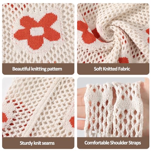 Premillow Crochet Beach Tote Bags, Stylish Mesh Beach Bags Shoulder Bag for Women, Cute Summer Vacation Boho Tote Bag