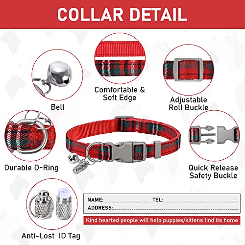 GAMUDA Small Dog Harness Collar and Leash Set, Step in No Chock No Pull Soft Mesh Adjustable Dog Vest Harnesses Plaid Refl...