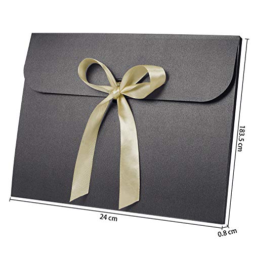 10pcs Paper Envelope Gift Bags with Ribbon Bowknot Holiday Envelope Party Gift Card Packaging Bag Wedding Presents Box for...