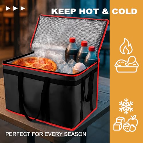 mosago Insulated Food Delivery Bag - Reusable Thermal Cooler Grocery Bags for Catering&Delivery, Pizza Carrier for Events,...