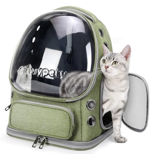 Cawypety Cat Backpack Carrier, Breathable Cat Carrier Large Space Bubble Pet Backpack for Kitty Small Dog up to 15lbs, Tra...
