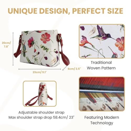Signare Tapestry Crossbody Bag Sling Shoulder Purse for Women