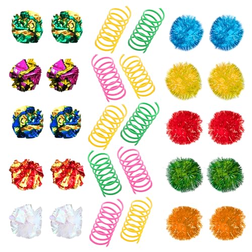 SunGrow Cat Toy Variety Pack, Feline Entertainment for Indoor Kitten, Lightweight, Colorful, Pet Interactive Chase Toys, A...