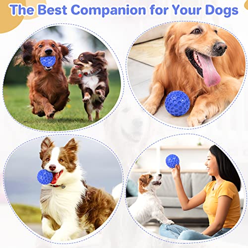 DISSKNIC Indestructible Squeaky Dog Ball, Relieves Anxiety, Cleans Teeth, Interactive Chew Toy for Aggressive Chewers, Dog...