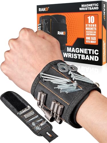 RAK Magnetic Wristband for Tools - Premium Tool Belt for Holding Screws Nails with Powerful Magnets, Birthday Gifts for Me...