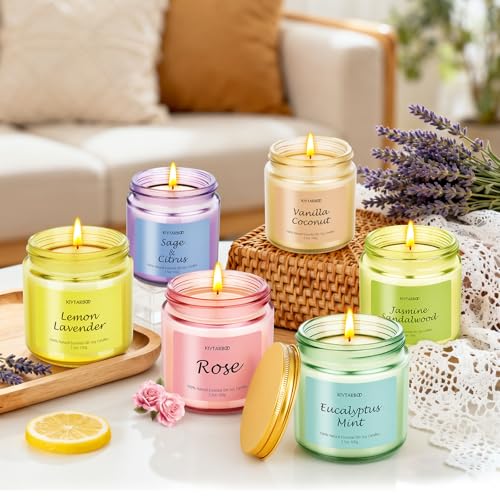 6 Pack Candle for Women | Scented Candles Set- Candles for Home Scented, Soy Wax Candles Bulk, Aromatherapy Candle Gifts S...