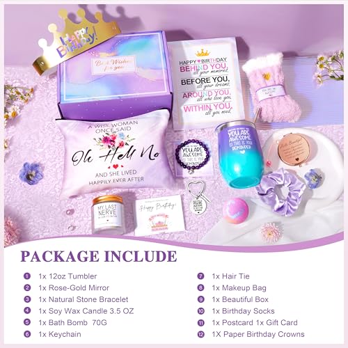Gemwi Gifts for Women, Birthday Gifts for Women, Happy Birthday Gifts Basket, Gift Set for Best Friends Female Sister Mom ...