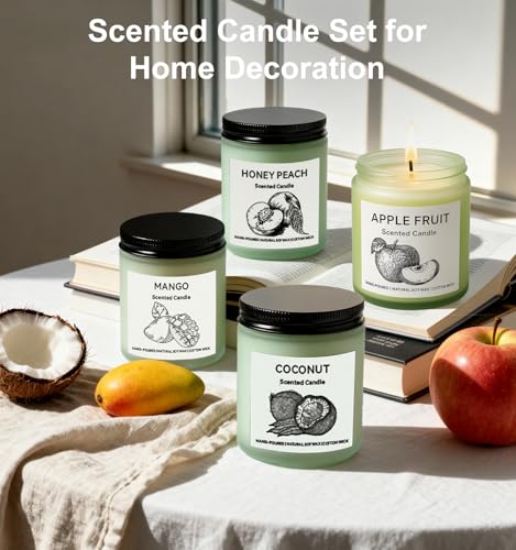 Scented Candle Gift Set, 4 Pack 25oz Soy Wax Candles, 200 Hour Burn Time, Long Lasting Aromatherapy Candles for Home Fragr...