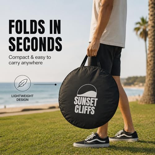 Sunset Cliffs Pop Up Beach Tent – 1-2 Person Portable Sun Shelter with UPF 50+ UV Protection – Lightweight Folding Shade C...