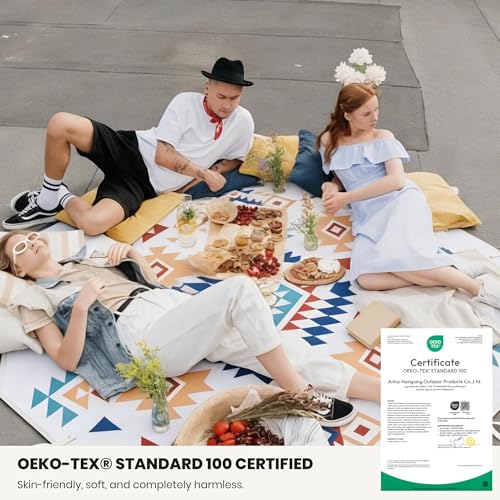 ALLBFENG 87 in * 87 in Waterproof Picnic Mat Picnic Blanket, Enlarged and Thickened Camping Mat, Larger Picnic Blanket, Su...