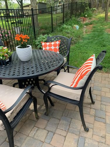 Oslimea Outdoor Cushion Covers Replacement 24x24x5 Waterproof Patio Furniture Cushion Seat Cover 2 Pack Removable Chair Pa...