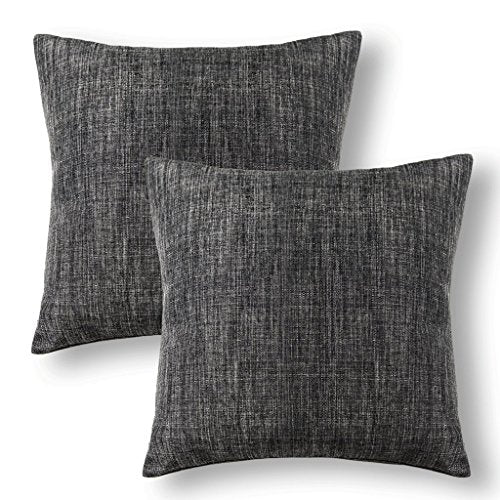 Jeanerlor Pack of 2 Decor Burlap Natural Style Lined Linen 18x18 inch Throw Pillow Cases Cushion Cover for Living Room/Chr...