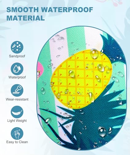 ISEYOU Extra Large Beach Bag Waterproof Beach Totes Bags for Women, Lightweight Foldable Pool Bag with Zipper Wet Compartment