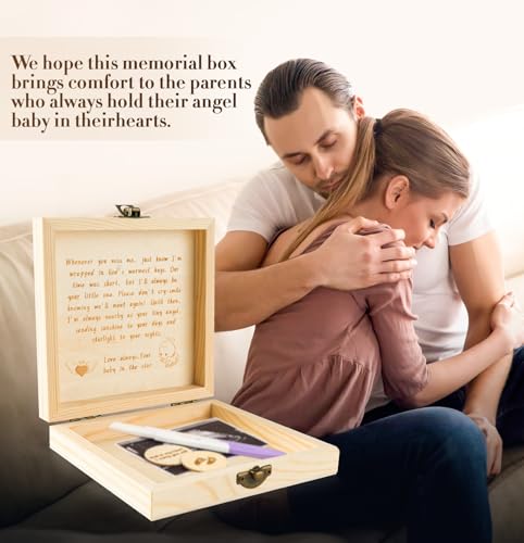 Miscarriage Memorial Box - Baby Keepsake Box for Mothers Parents, Pregnancy/Infant Loss Angel Baby Memory Loss of Baby Sym...