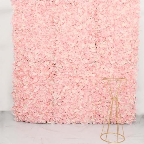 Efavormart 4 PCS Blush Silk Hydrangea Flower Mat Wall Wedding Event Decor for DIY Centerpieces Arrangements Party Home Dec...