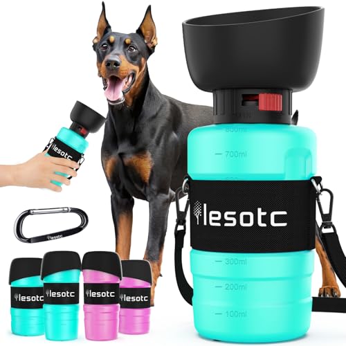 lesotc Dog Water Bottle, Portable Dog Water Dispenser, Leak Proof Dog Travel Water Bottle Pet Water Bottle for Outdoor Wal...